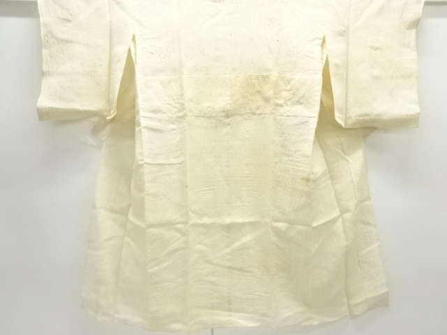 JAPANESE KIMONO / ANTIQUE JUBAN / HEMP / STREAM & FLOWERS